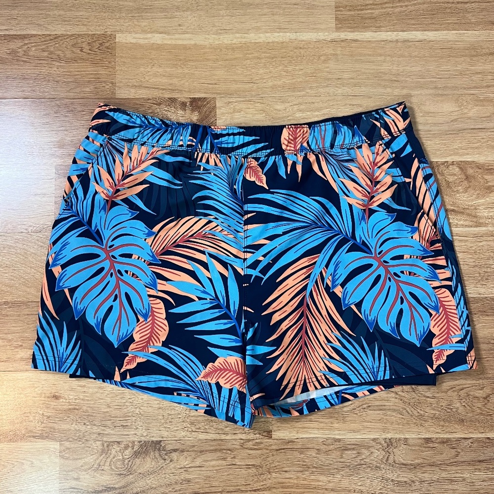 Speedo Blue Tropical Volley 14” Swim Trunks